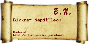Birkner Napóleon névjegykártya